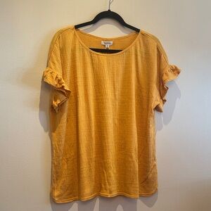 NWT - Honey Yellow Ruffle Sleeve Blouse 💛 / Max Studio - 1X